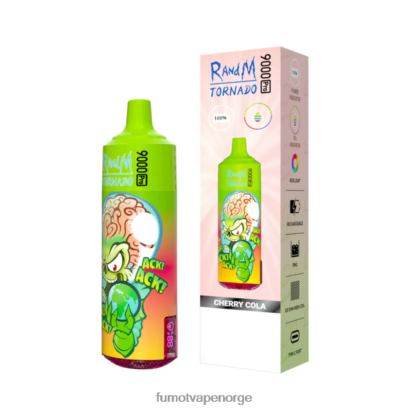Fumot Tech | Fumot Tornado 9000 pro engangsvape - 18ml (1 stk) kirsebærfersken limonade XH0864213