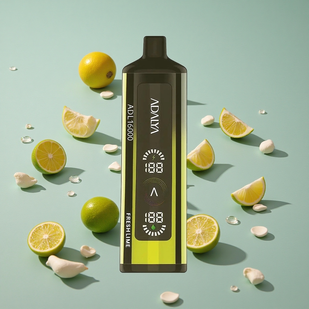 Adalya ADL 16000 PRO Puffs Engangs Vape Frisk Lime med Digital Skjerm