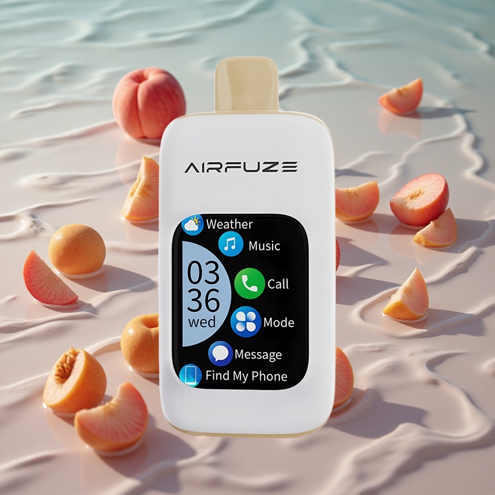 AirFuze Smart 30000 Puffs Bærbar E-sigarett Juicy Peach (Saftig Fersken) med 900mAh batteri og Type-C lading