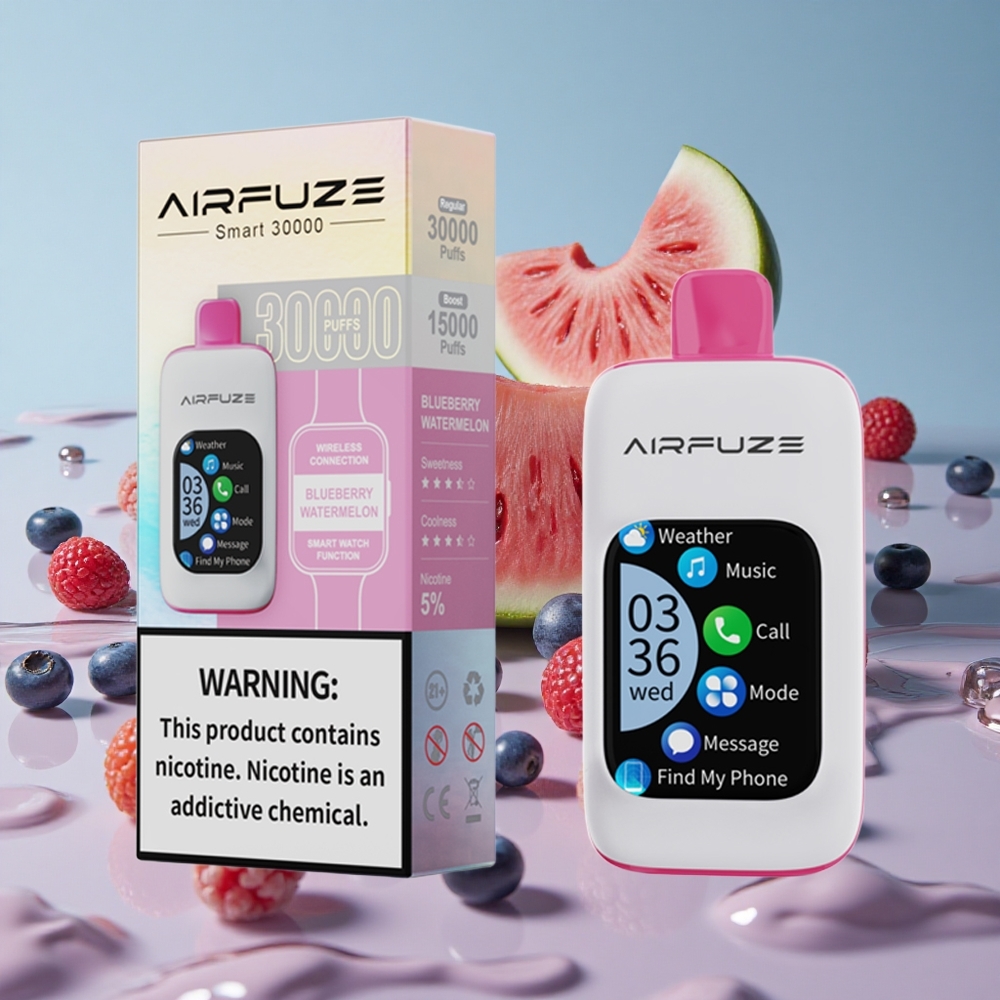 AirFuze Smart 30000 Puffs Engangs Vape Blåbær Vannmelon med 5% Nikotin og Type-C-lading