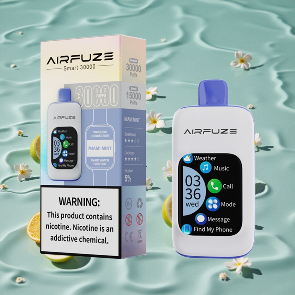 AirFuze Smart 30000 Puffs Engangs Vape Miami Mynte med 5% Nikotin og Type-C-lading