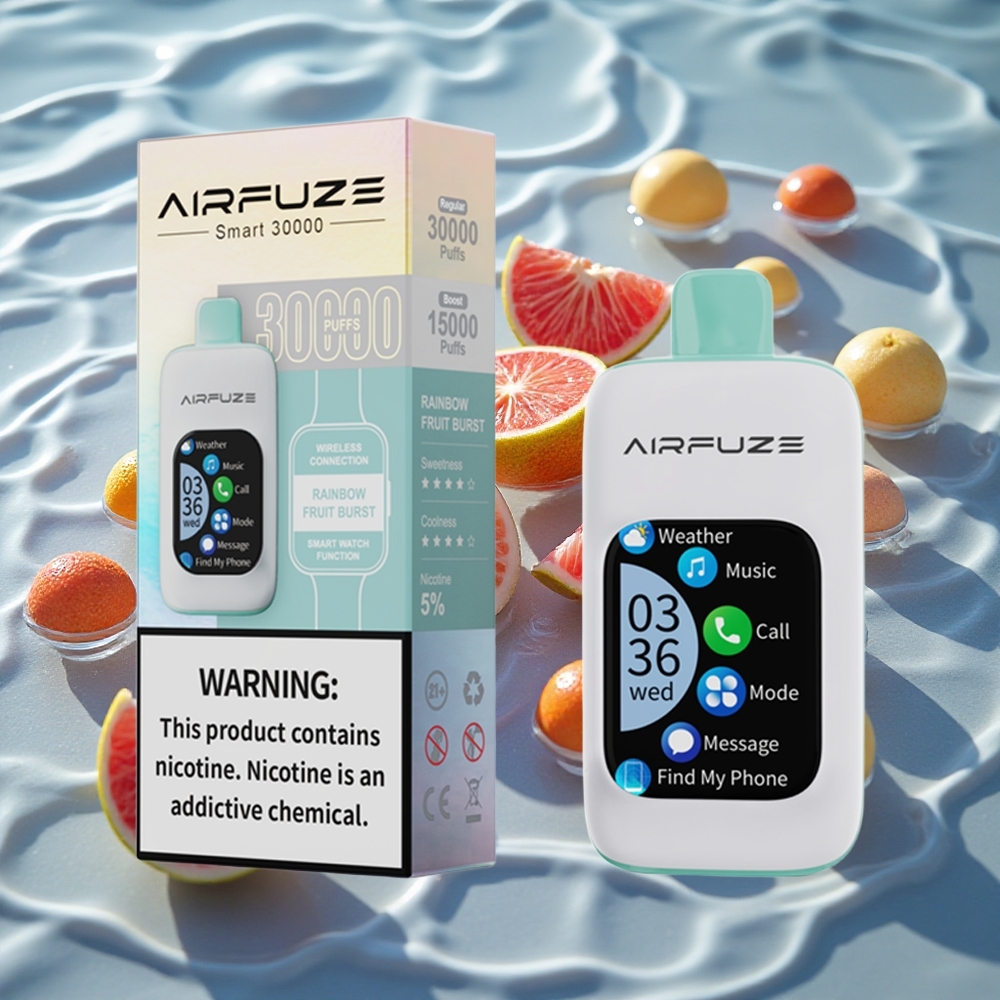 AirFuze Smart 30000 Puffs Engangs Vape Regnbue Frukt Eksplosjon med 5% Nikotin og 900mAh Batteri