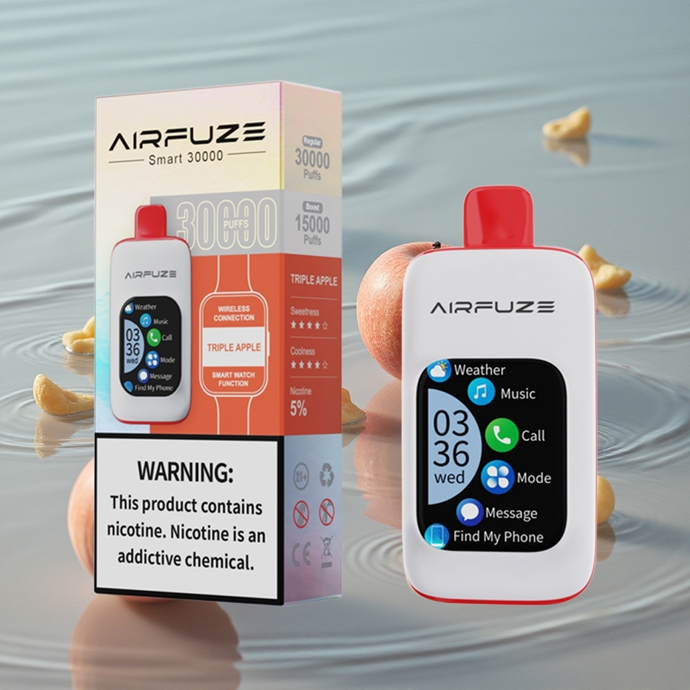 AirFuze Smart 30000 Puffs Engangs Vape Triple Eple med 5% Nikotin og 900mAh Batteri