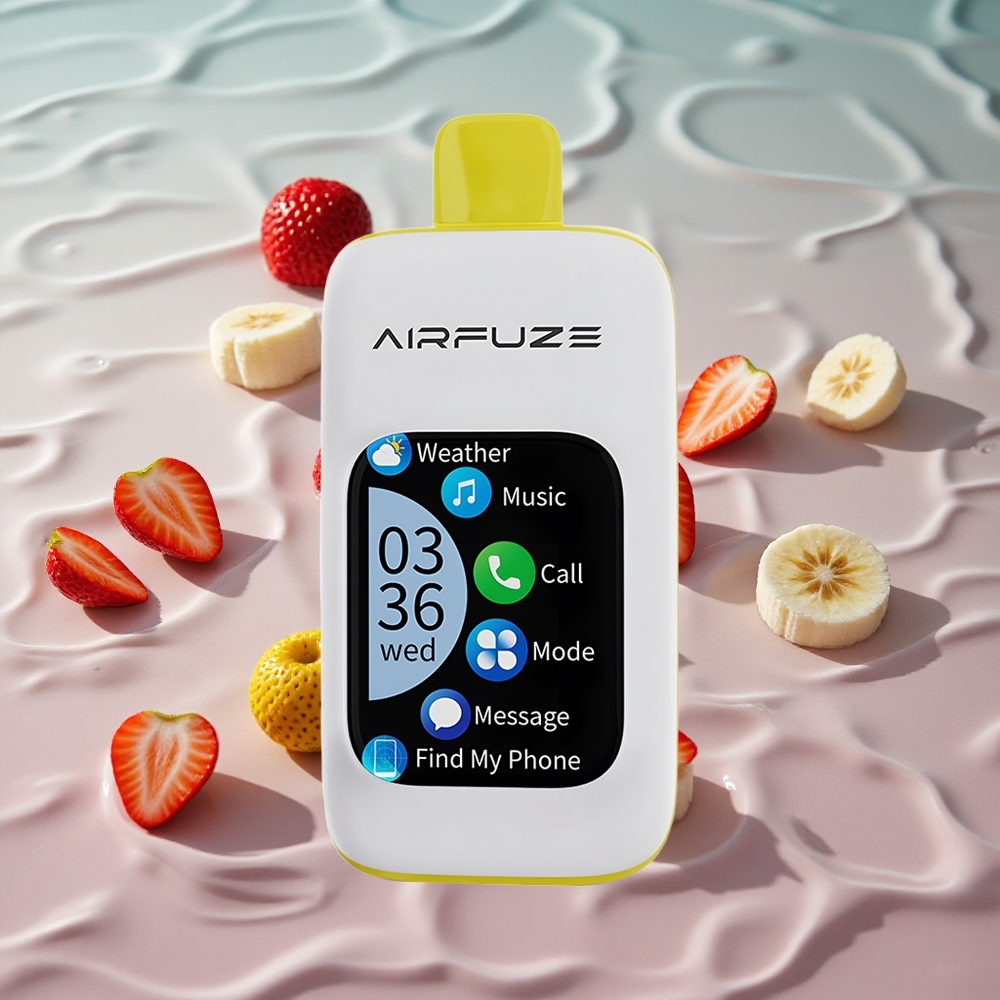 AirFuze Smart 30000 Puffs Opplagbar Vape Jordbær Banan med 5% Nikotin og Type-C-lading