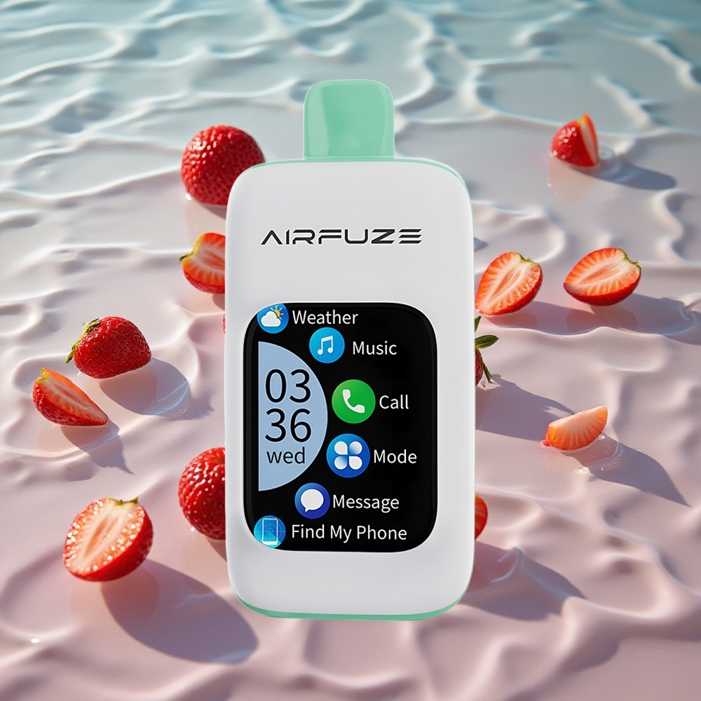 AirFuze Smart 30000 Puffs Oppskriftbar E-sigarett Jordbær Sommertid med 5% Nikotin og Type-C Lading