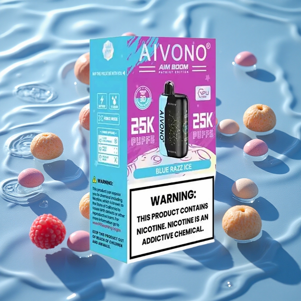 Aivono AIM BOOM 25000 Puffs Blå Bringebær Is med 650mAh Batteri