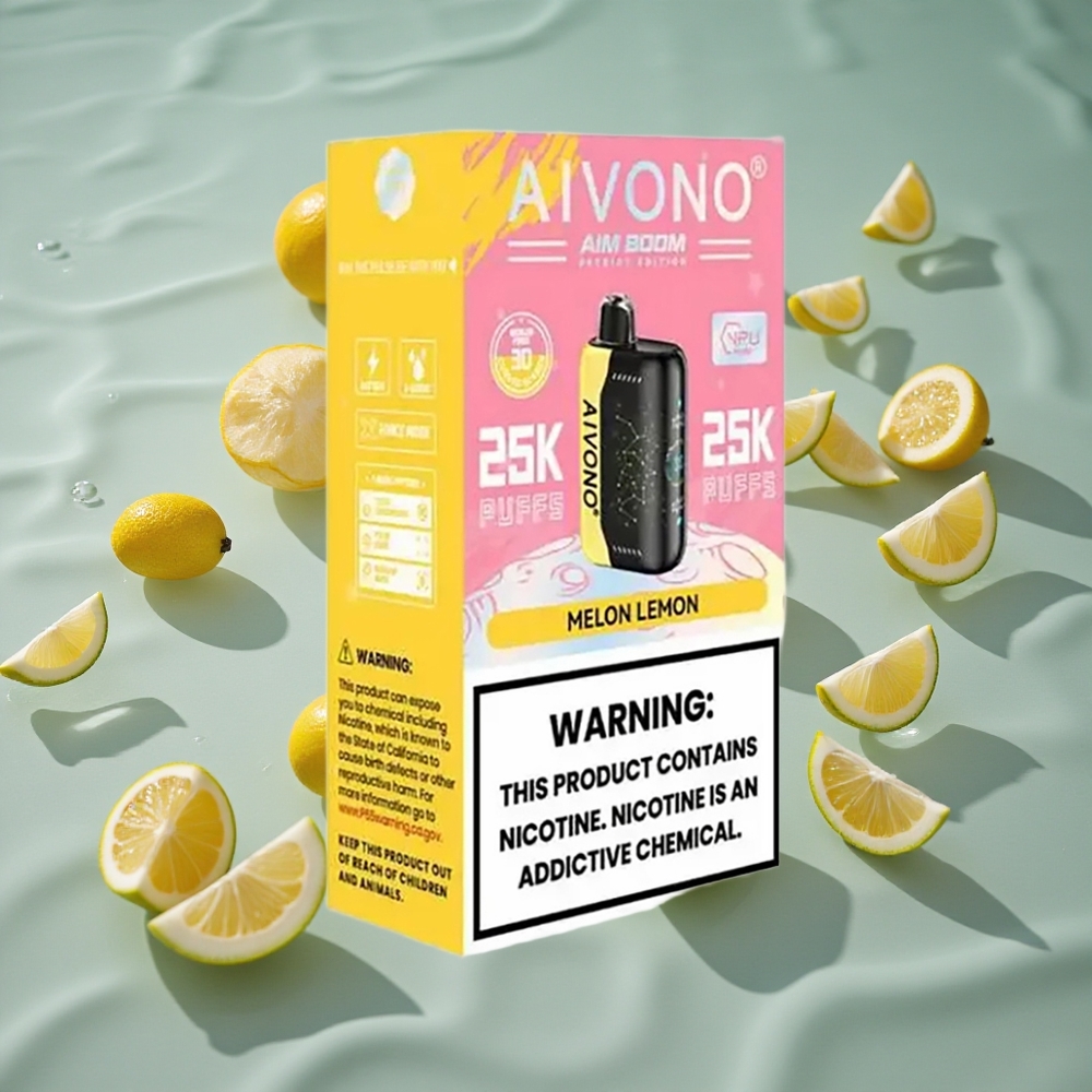 Aivono AIM BOOM 25000 Puffs Engangs Vape Melon Sitron med 28ml E-Væske Kapasitet