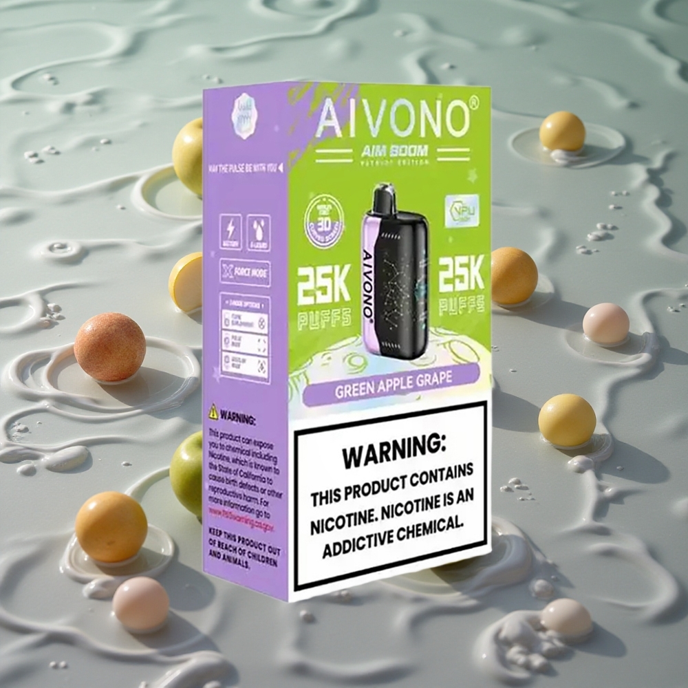 Aivono AIM BOOM 25000 Puffs Grønt Eple Drue med 650mAh Batteri