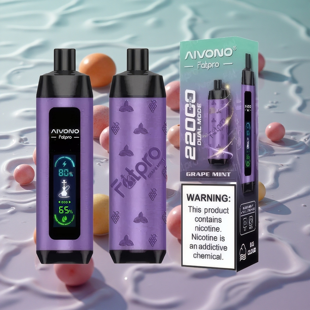 Aivono AIM FATPRO 22000 Puffs Druemynte med 28ml E-væske og 600mah Oppladbar