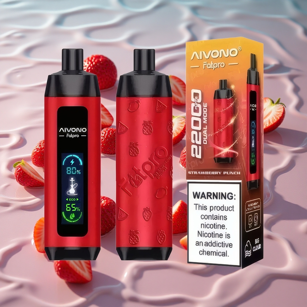 Aivono AIM FATPRO 22000 Puffs Oppladbar Jordbær Punch med 28ml E-væske og 0,6 ohm Mesh Coil