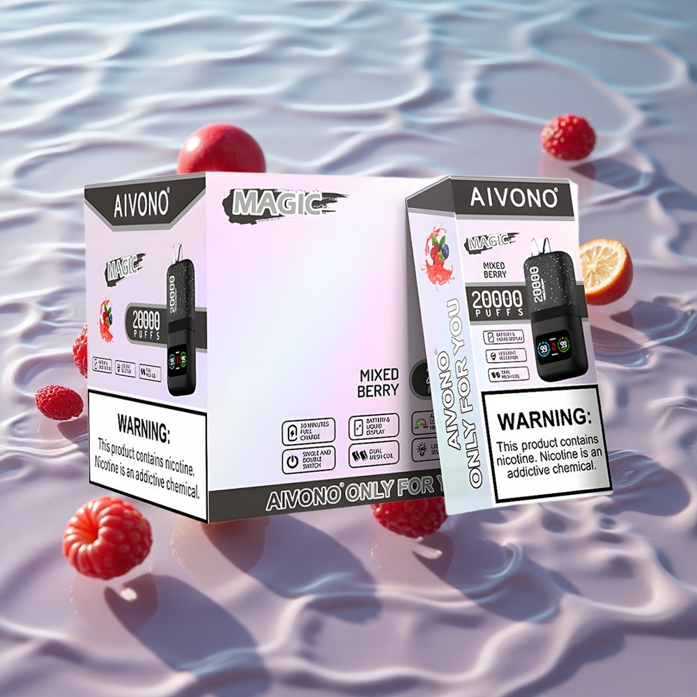 Aivono AIM MAGIC 20000 Puffs Engangs Vape Blandet Bær med LCD-skjerm