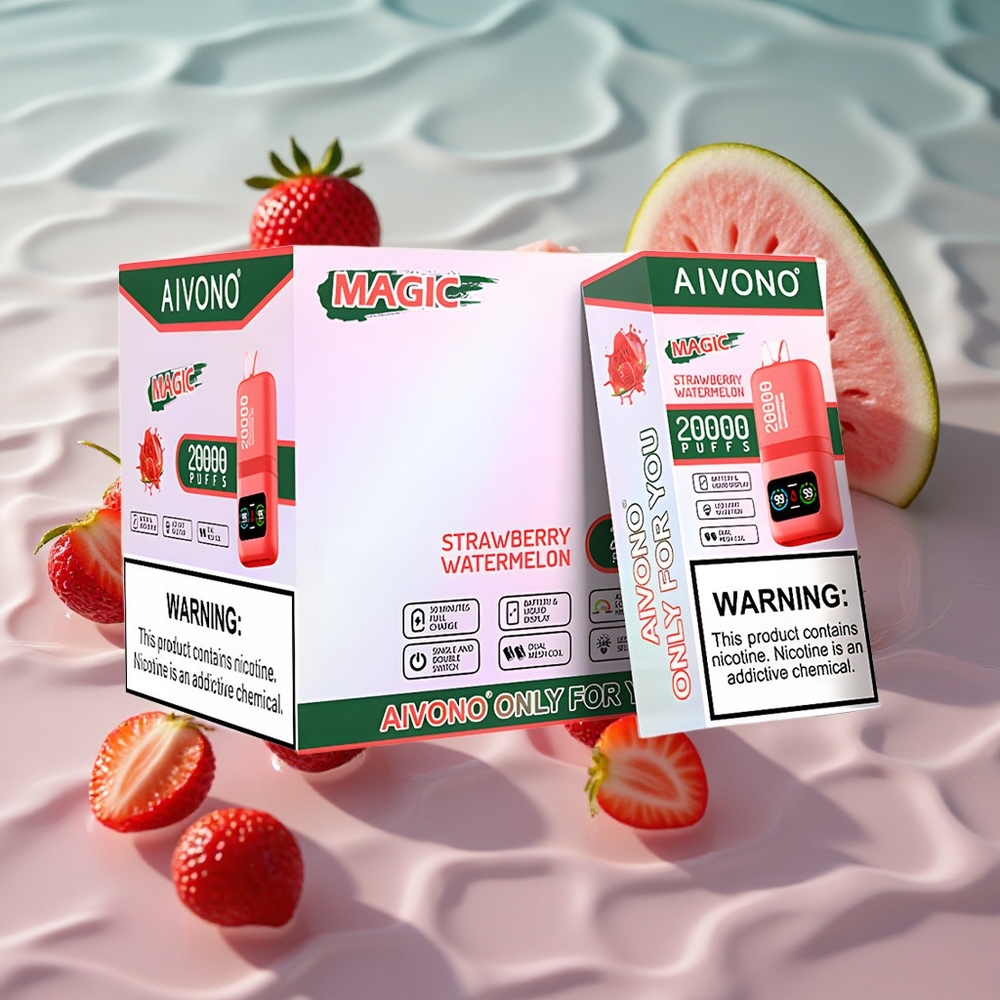 Aivono AIM MAGIC 20000 Puffs Type-C Oppladbar Jordbær Vannmelon