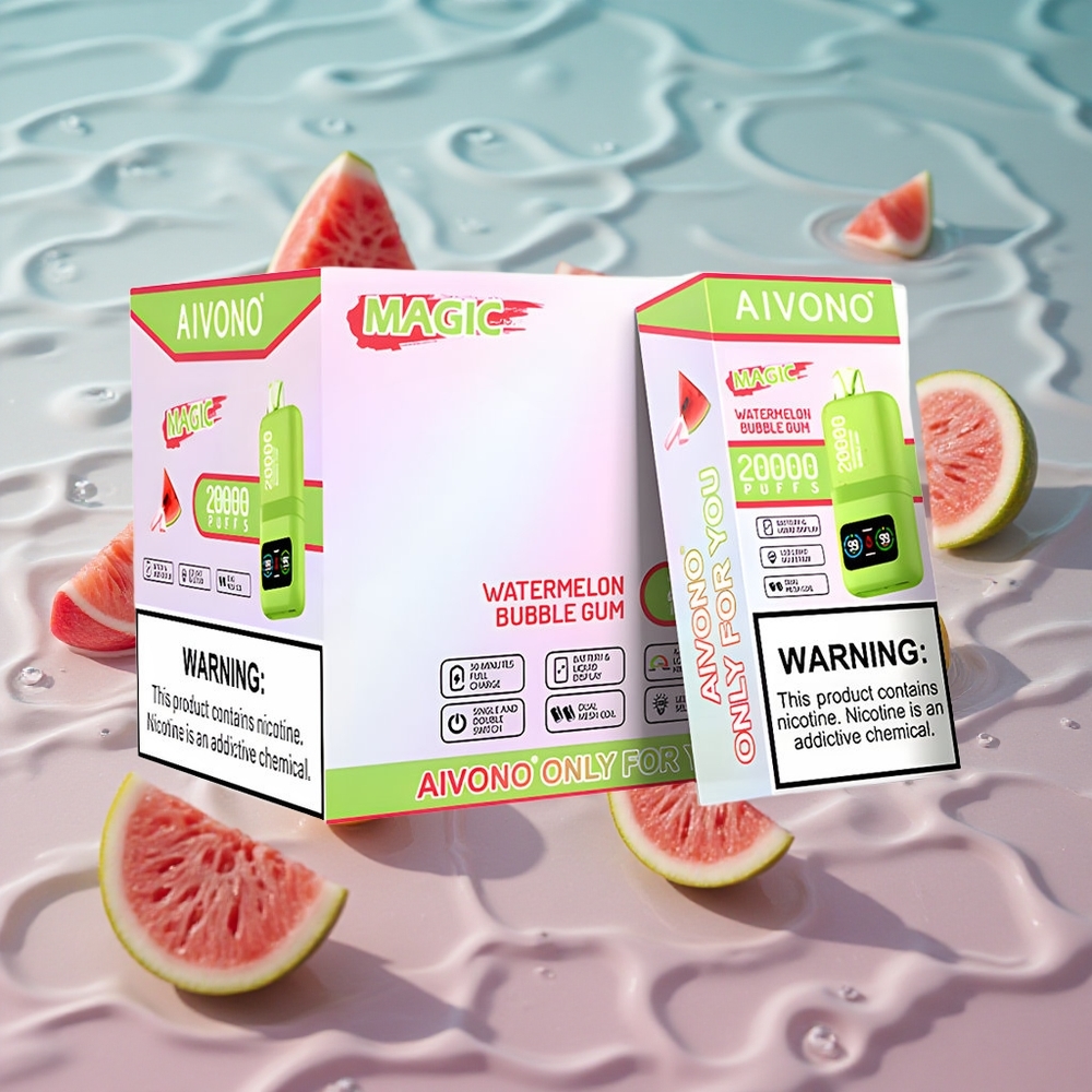 Aivono AIM MAGIC 20000 Puffs Vanntmelon Boblegum med LCD-skjerm