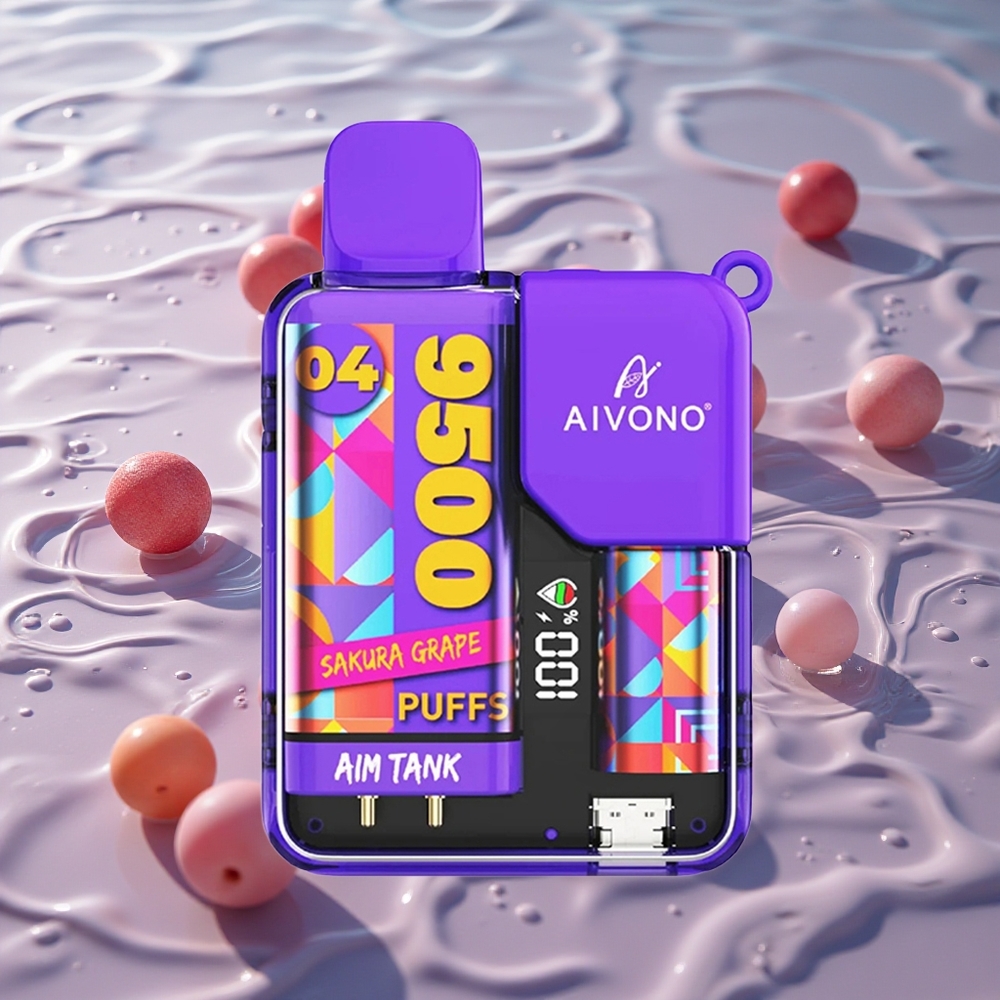 Aivono AIM-TANK 9500 Puffs Engangs Vape Sakura Drue med LCD-skjerm og 18ml E-væske