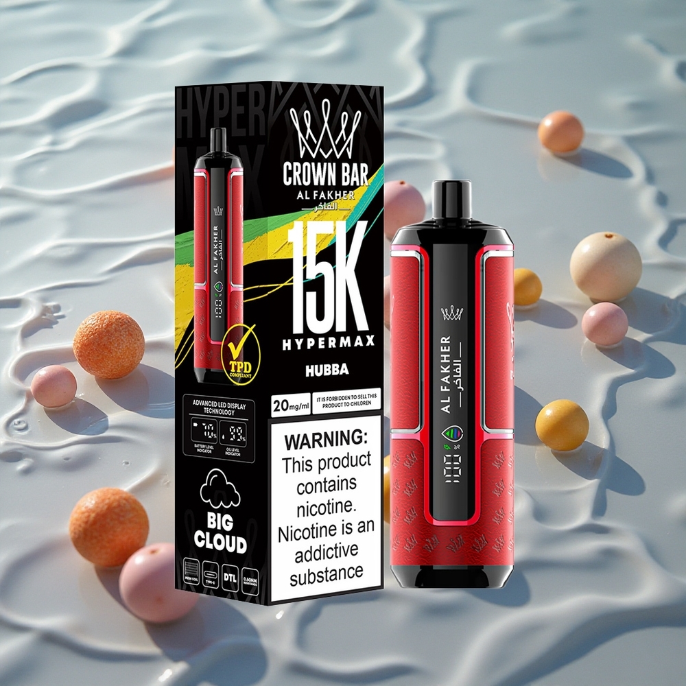 Al Fakher Crown Bar 15K Hypermax Engangs Vape Kit med 15000 Puffs og Type-C-lading