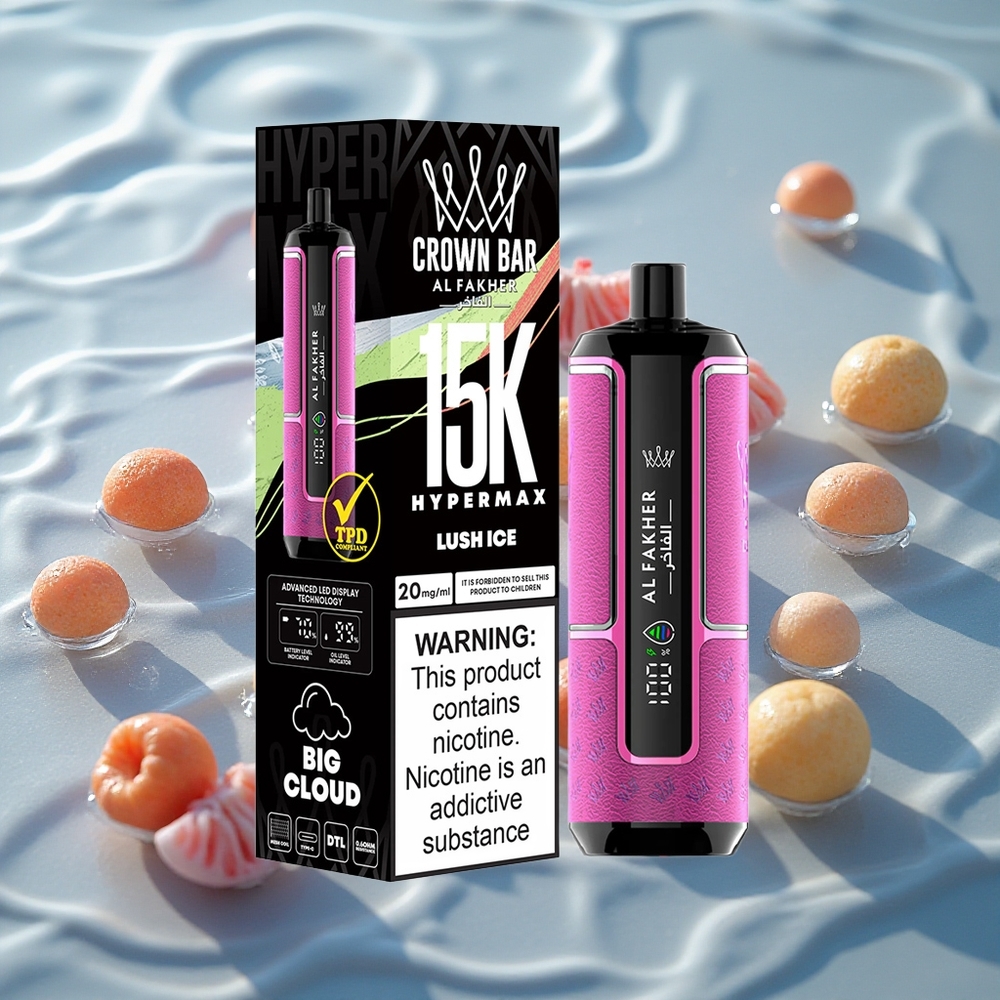 Al Fakher Crown Bar 15K Hypermax Engangs Vape Luch Is