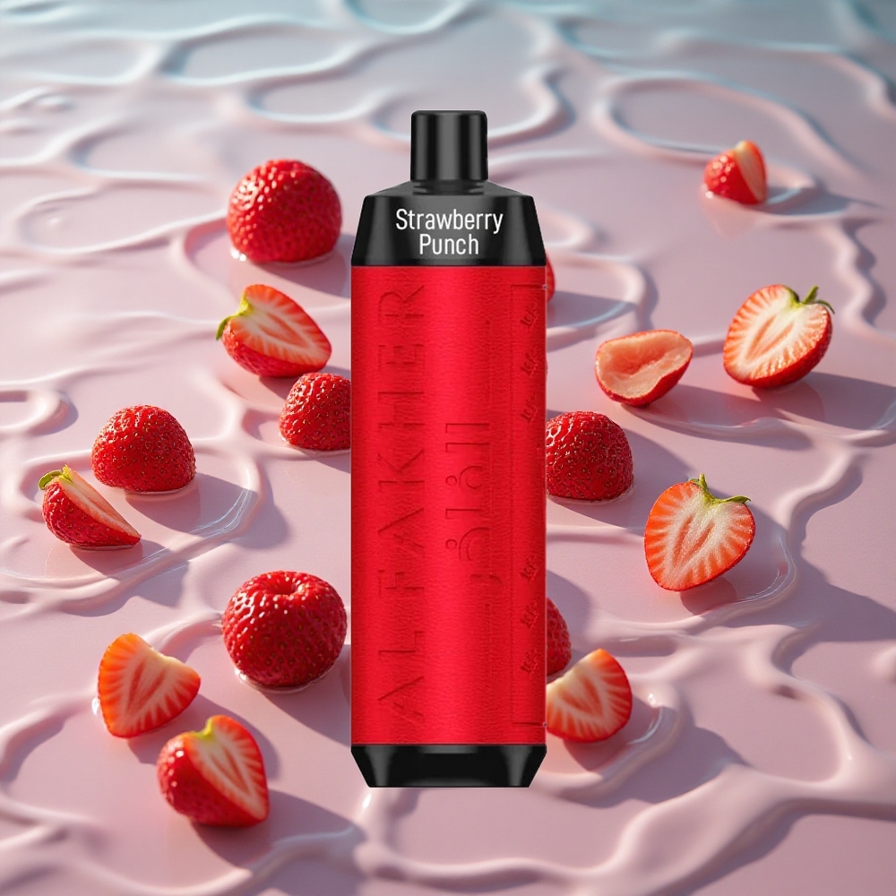 Al Fakher Crown Bar 8000 Crystal Engangs Vape Jordbær Punch med 18ml e-Liquid Kapasitet og 8000 Puffs