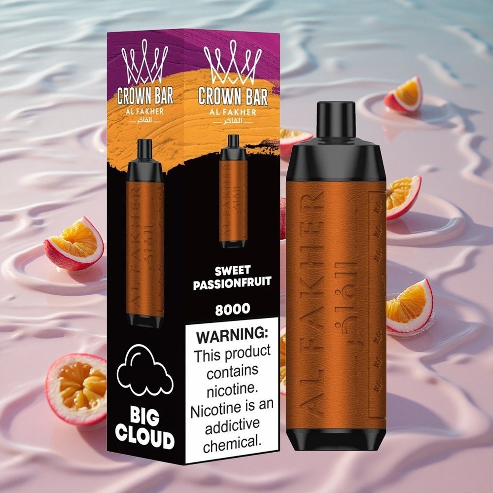 Al Fakher Crown Bar 8000 Søt Pasjonsfrukt med 18ml e-Væske