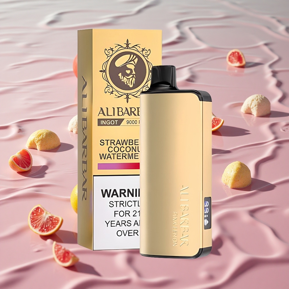 Alibarbar Ingot 9000 Puffs Engangs Vape Lyserosa Sitron med 22ml E-væske og 2350mAh Batteri