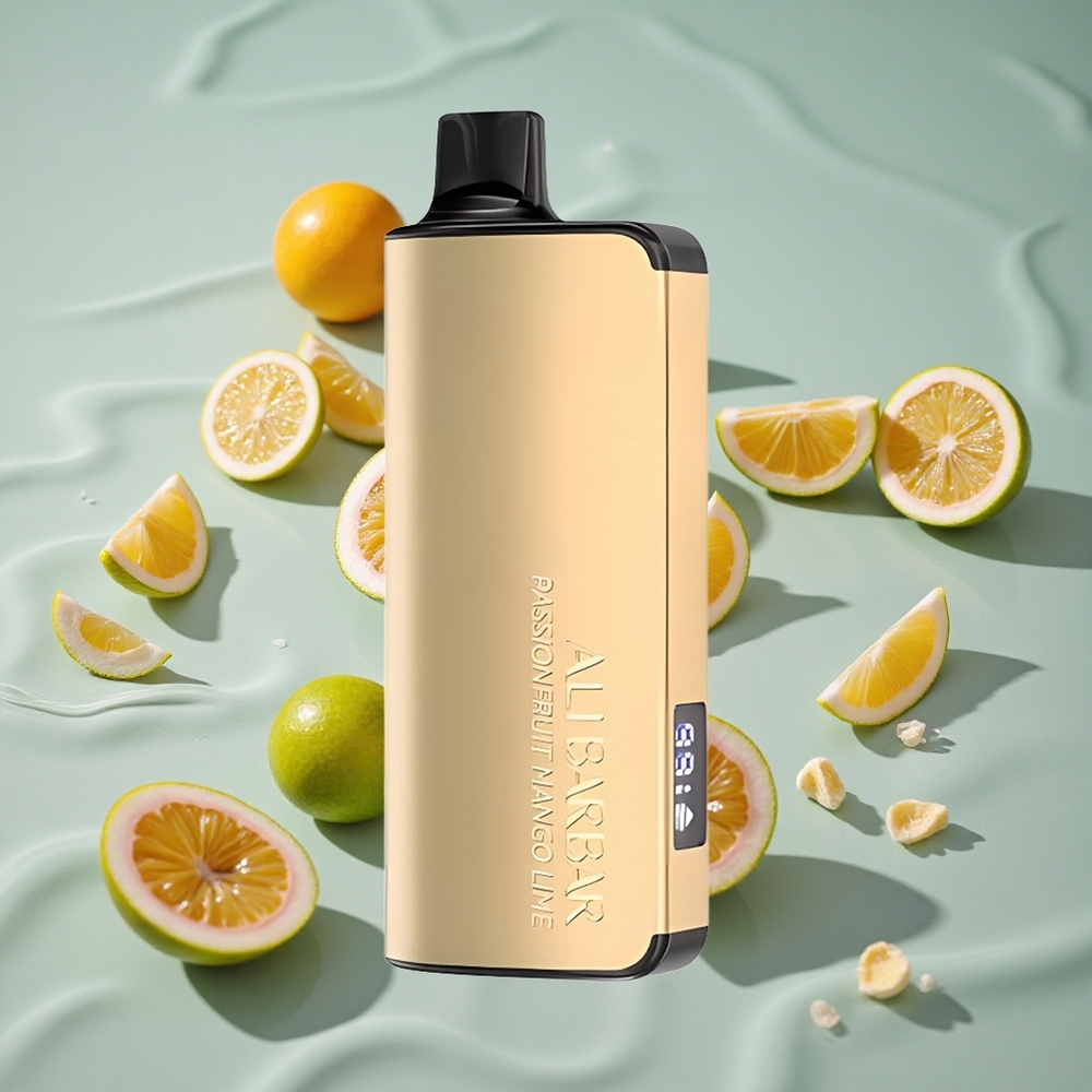 Alibarbar Ingot 9000 Puffs Engangs Vape Pasjonsfrukt Mango Lime med 22ml E-væske og 9000 Puffs