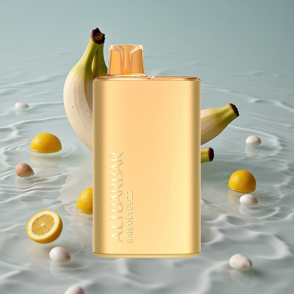 Alibarbar Rich 8000 Puffs Engangs Vape Banan Buzz med 20ml E-væske og 2000 mAh Batteri