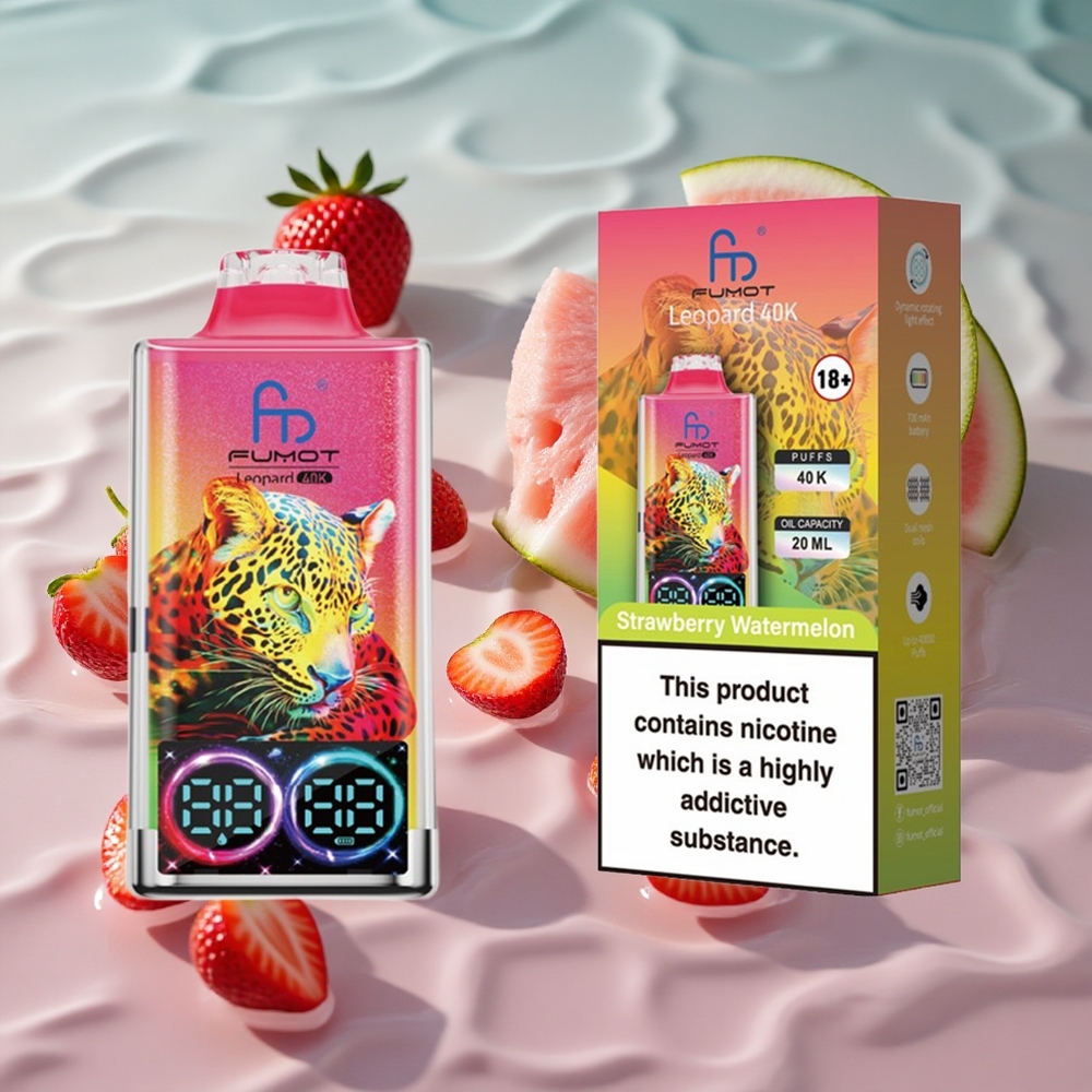 Fumot Leopard 40K Puffs Engangs Vape Jordbær Vannmelon med 700mAh Batteri