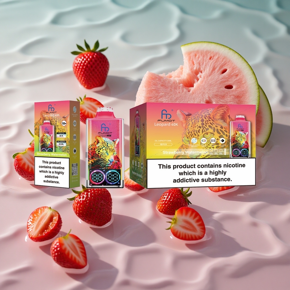 Fumot Leopard 40K Puffs Engangs Vape Jordbær Vannmelon med 700mAh Batteri