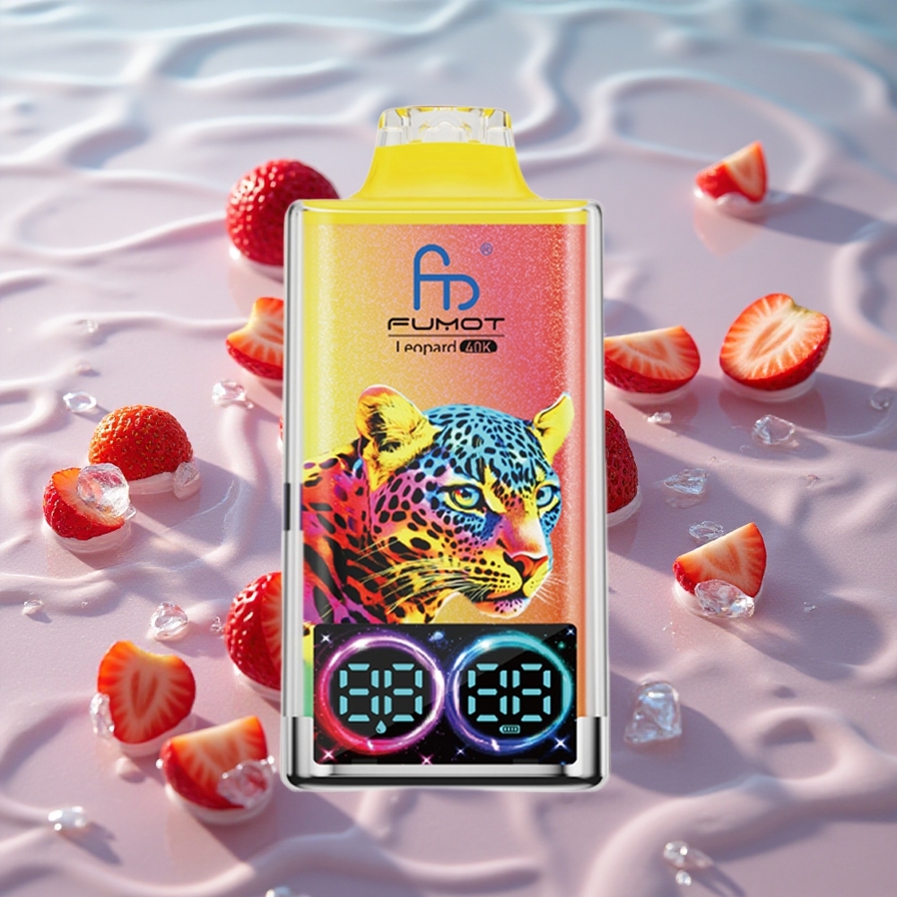 Fumot Leopard 40K Puffs Engangsvape Jordbær Is med 0%/2%/3%/5% Nikotin og Type-C-lading