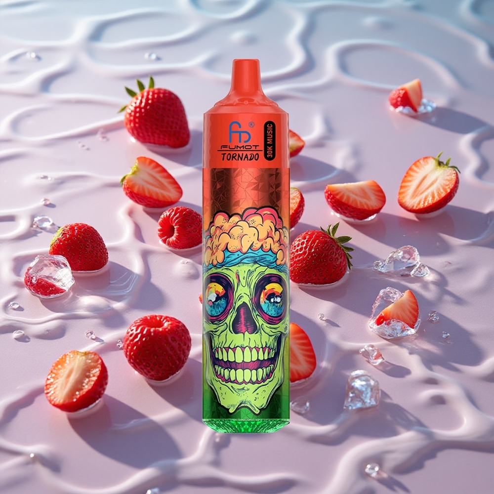 Fumot RandM Tornado 30000 Puffs Opptil 30000 inhalasjoner Jordbær Bær Is