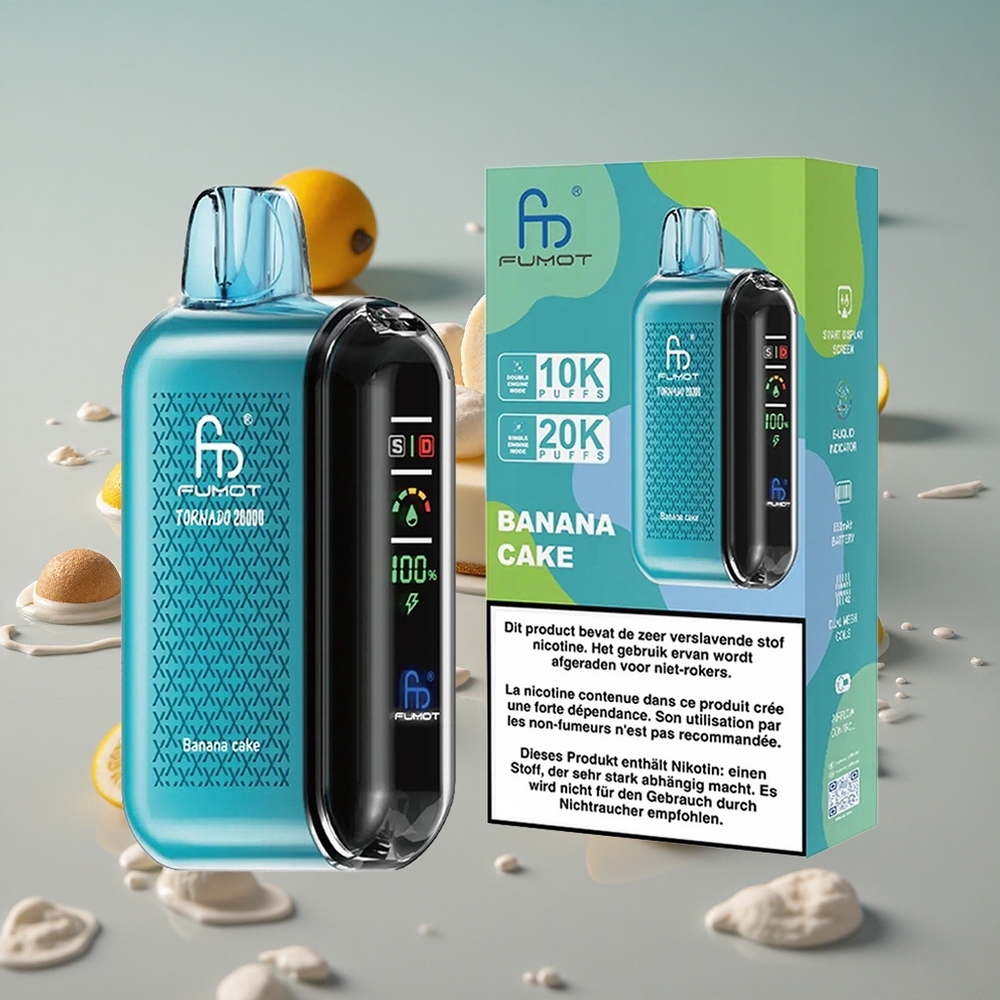 Fumot Tornado 20000 Puffs Oppladbar Batteri Banankake