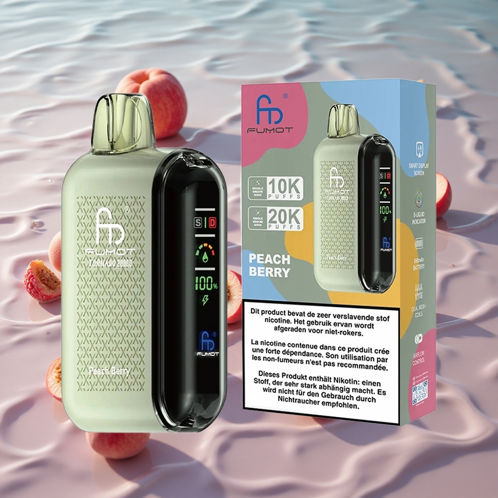 Fumot Tornado 20000 Puffs Oppladbar Batteri Fersken Bær