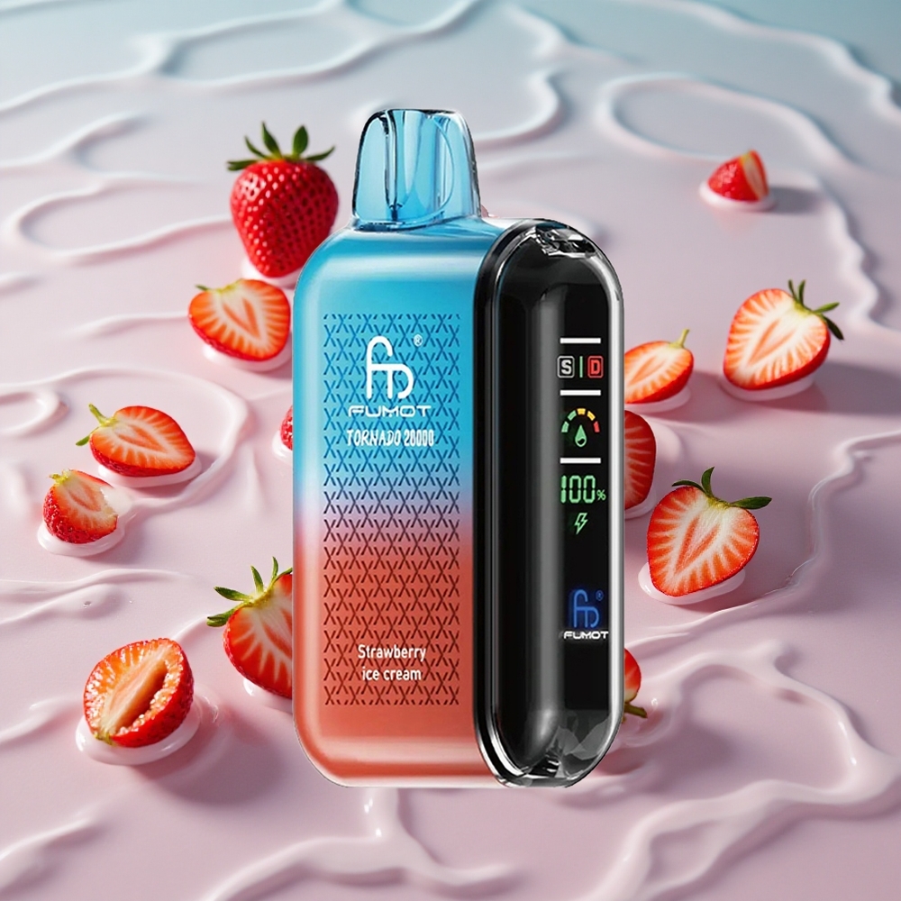 Fumot Tornado 20000 Puffs Oppladbar Batteri Jordbær Iskrem
