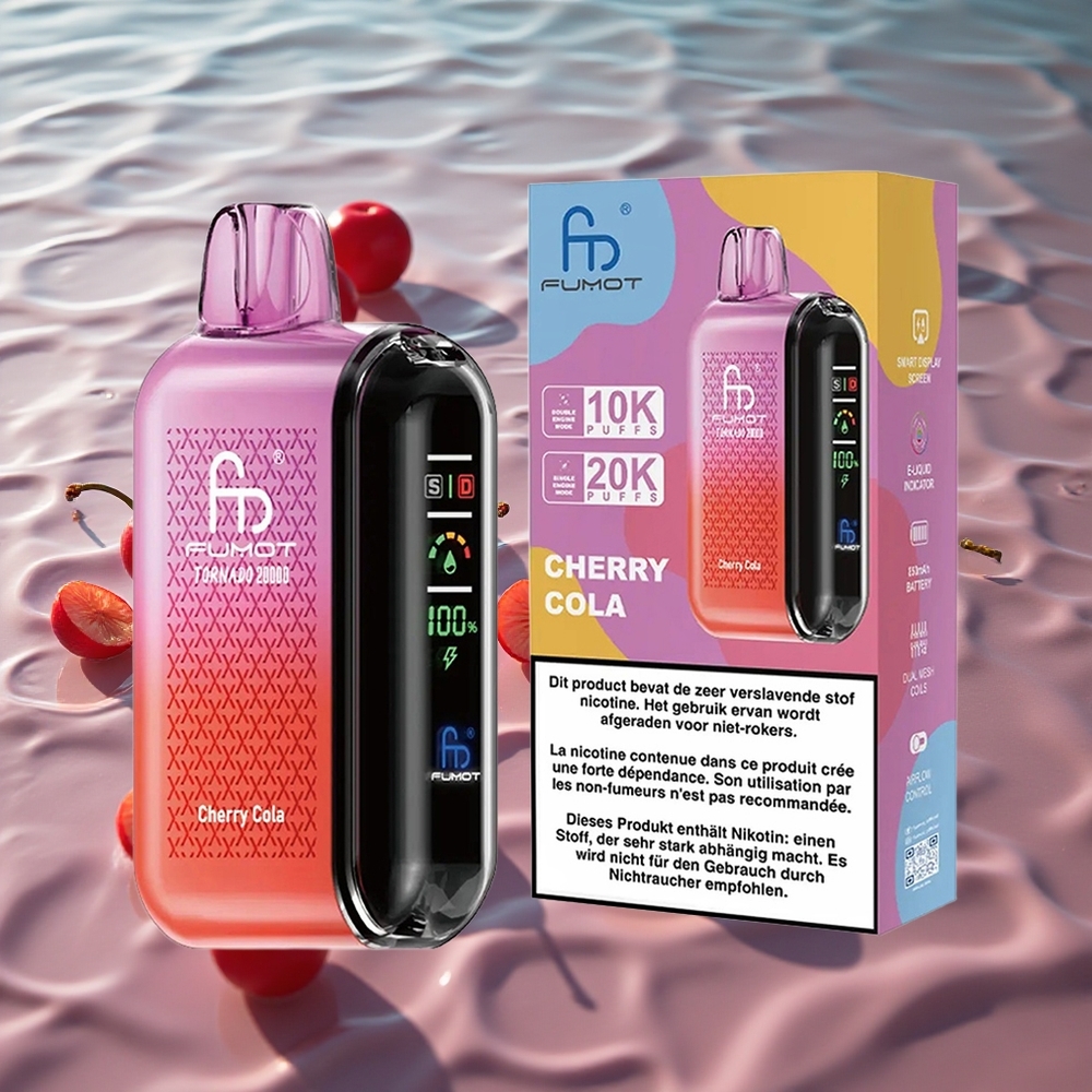 Fumot Tornado 20000 Puffs Oppladbar Batteri Kirsebær Cola