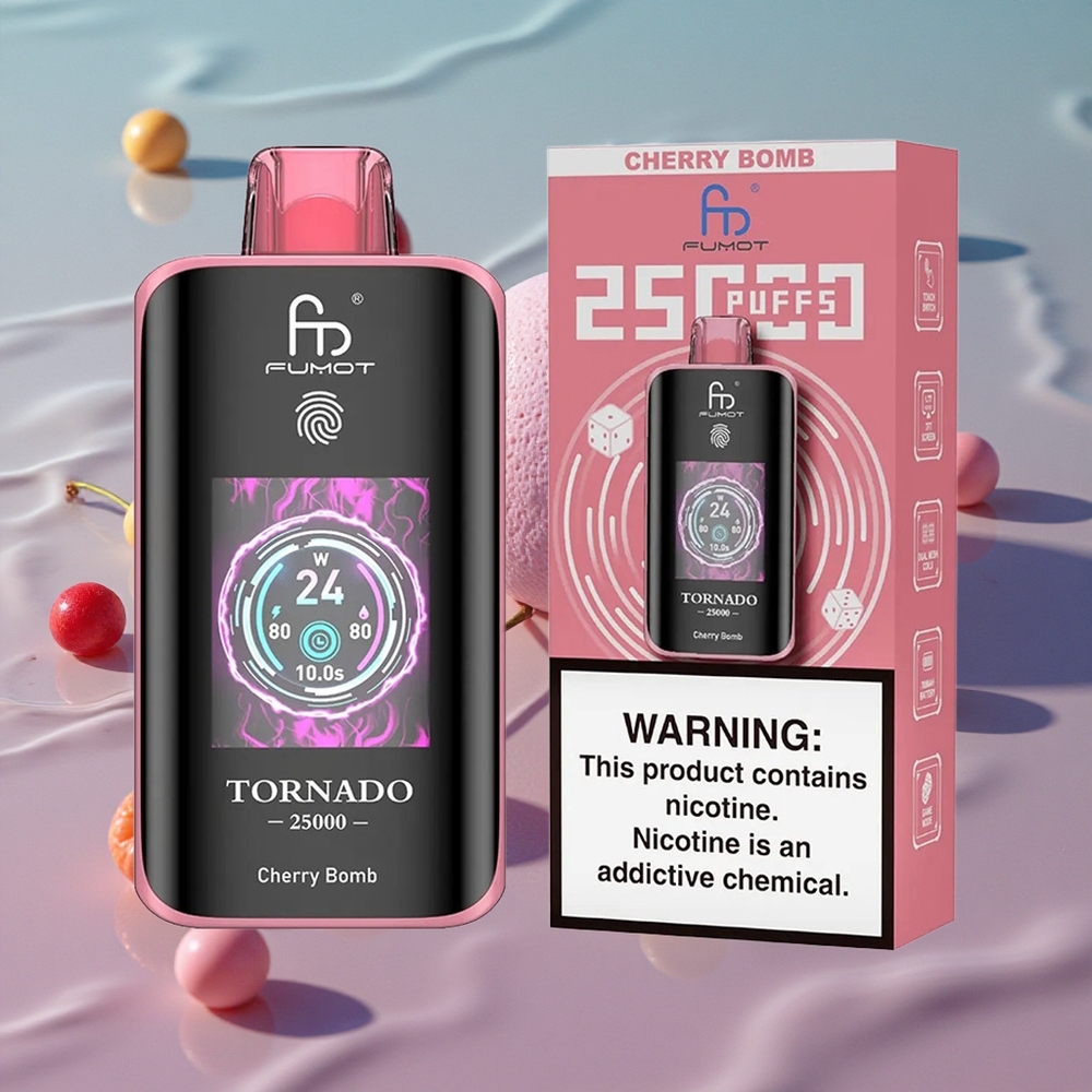 Fumot Tornado 25000 Puffs HD Skjerm Kirsebombe