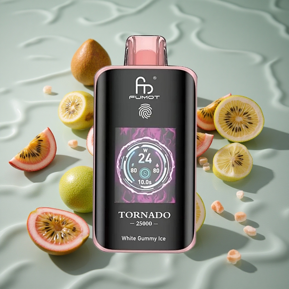 Fumot Tornado 25000 Puffs Oppladbar 700mAh Batteri Kiwi Pasjonsfrukt Guava