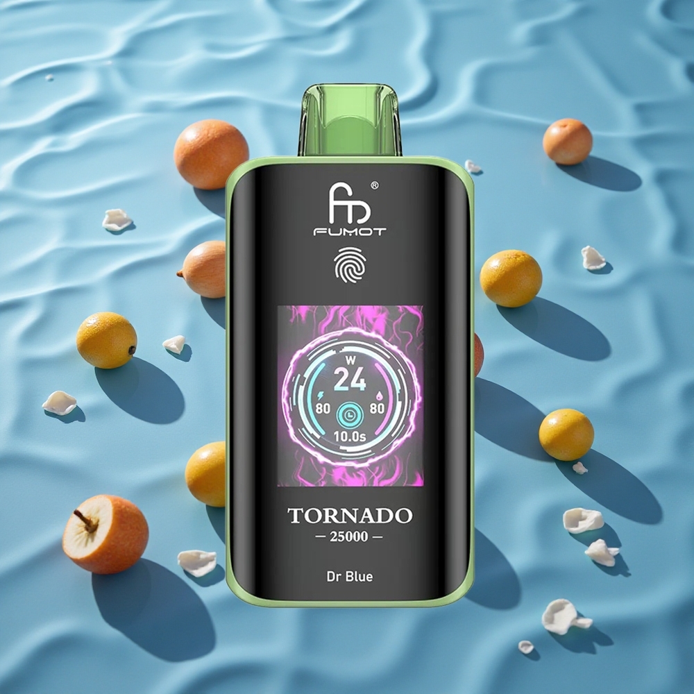 Fumot Tornado 25000 Puffs Oppladbar Batteri Dr Blå