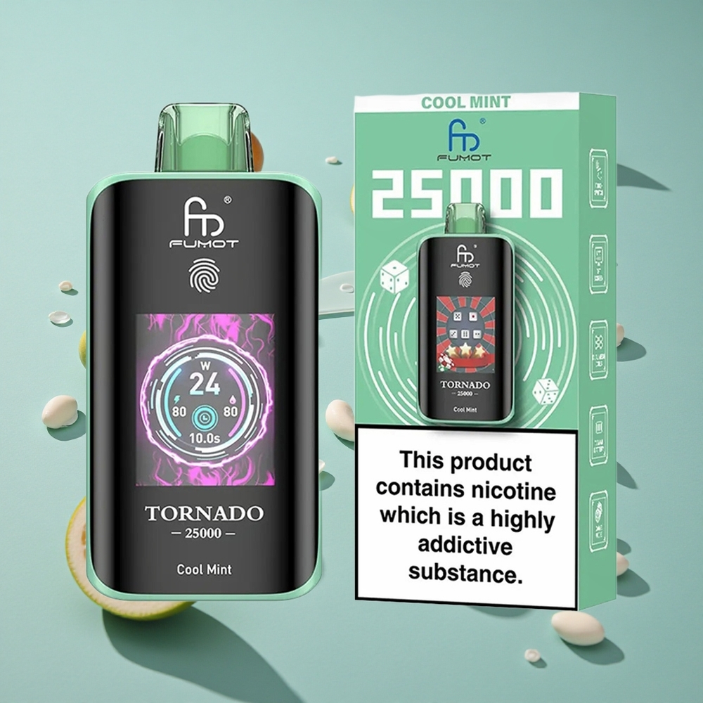 Fumot Tornado 25000 Puffs Oppladbar Batteri Kjempemynte