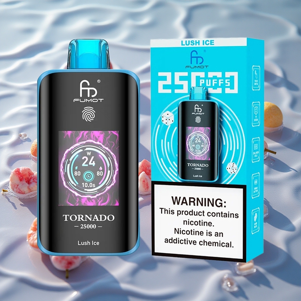 Fumot Tornado 25000 Puffs Oppladbar Batteri Lyst Is