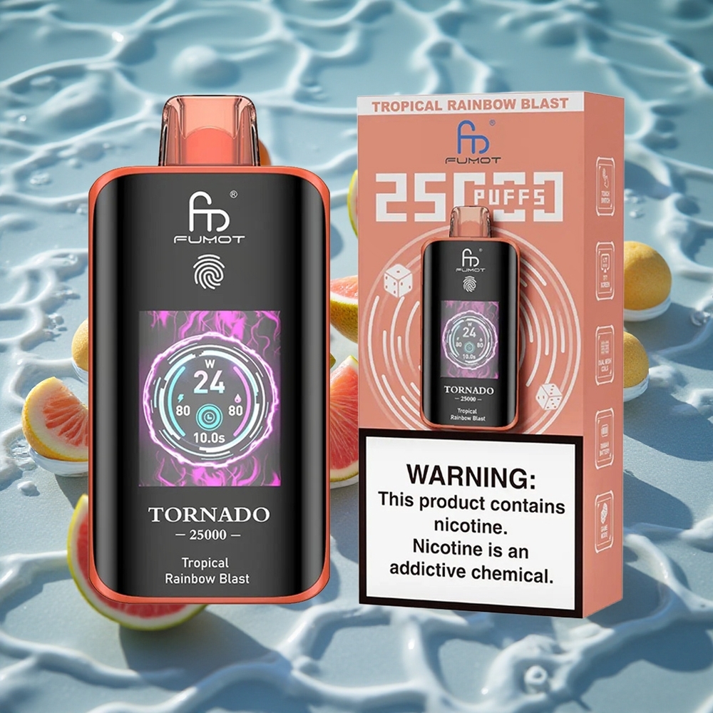 Fumot Tornado 25000 Puffs Oppladbar Batteri Tropisk Regnbue Eksplosjon