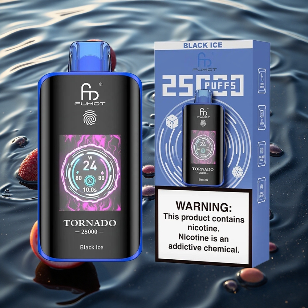 Fumot Tornado 25000 Puffs Oppladbart Batteri Svart Is