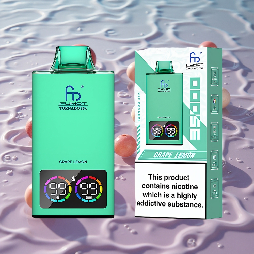 Fumot Tornado 35000 Druer Sitron med USB-C-lading og 15ml E-væske