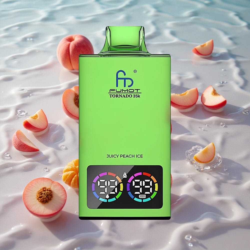 Fumot Tornado 35K Engangs Vape Juicy Peach Is med 15ml E-juice og 700 MAH Batteri