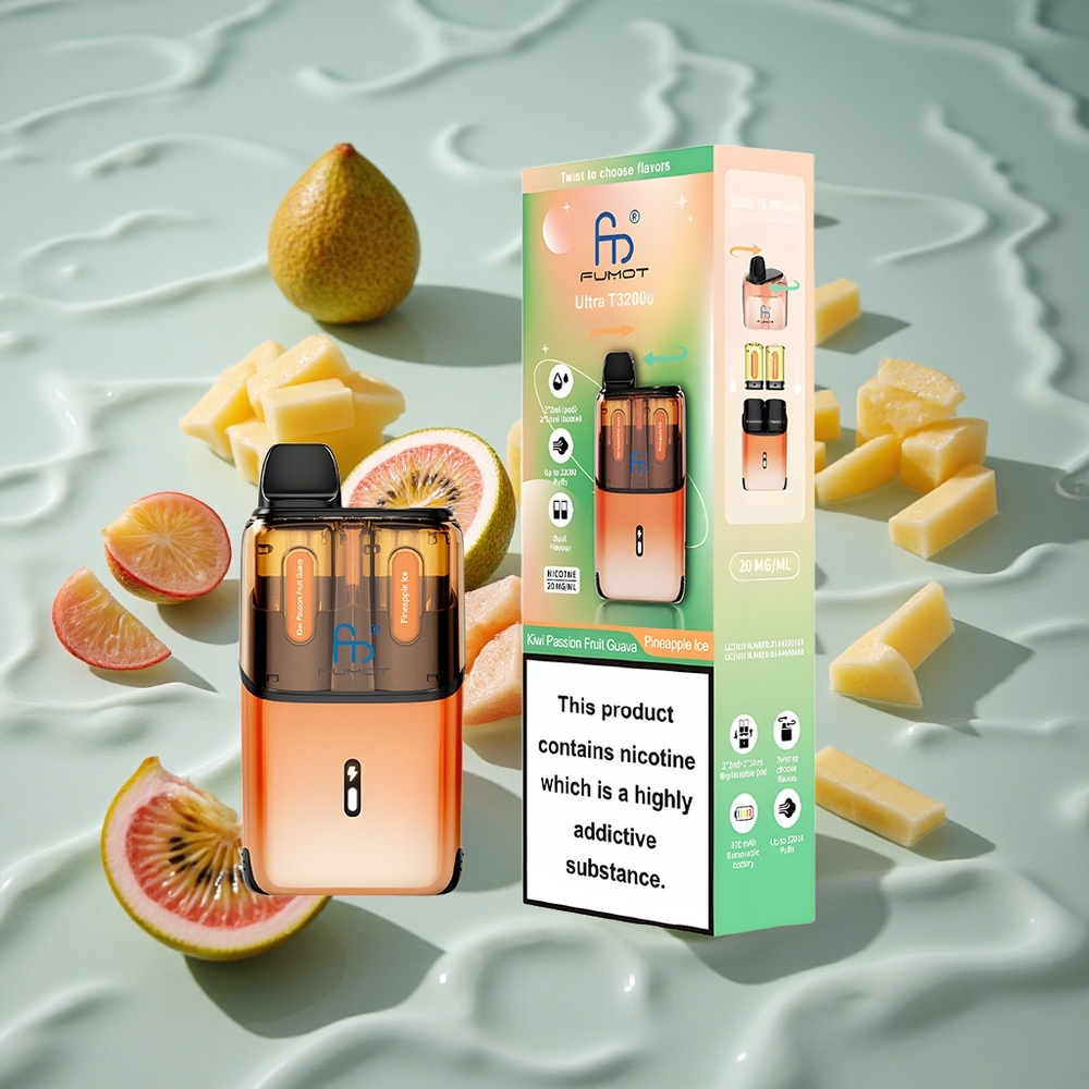 Fumot Ultra T32000 Engangs Vape Kiwi Pasjonsfrukt Guava - Ananas Is med 32000 Puffs og Type-C Hurtiglading