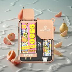 Aivono AIM-TANK 9500 Puffs Fersken Pære Engangs Vape med 18ml E-væske og LCD-skjerm