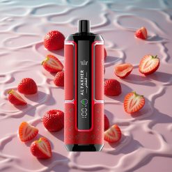 Al Fakher Crown Bar 15K Hypermax Engangs Vape Kit Jordbær Punch med 15000 Puffs og Type-C Lading