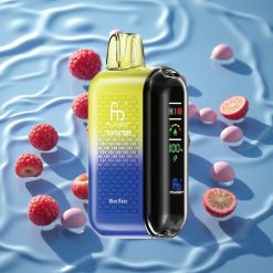 Fumot Tornado 20000 Puffs Oppladbar E-damp Blå Bringebær med Smart Skjerm