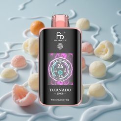 Fumot Tornado 25000 Puffs HD Skjerm Hvit Gummy Is